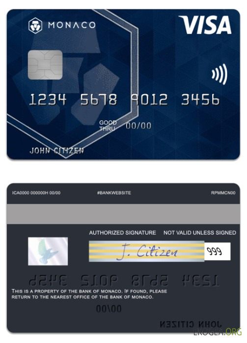 Carte de débit visa Monaco Banque de Monaco template Carte de débit visa Monaco Banque de Monaco template